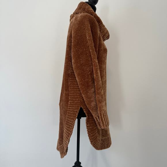 Anthropologie Moth Belinda Chenille Cowl Turtleneck Brown Sweater Tunic Size Sm - Picture 6 of 10